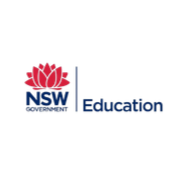 The logo for NSW Department of Education featuring a red tree with a black trunk and the text 'NSW Education' in blue and black.