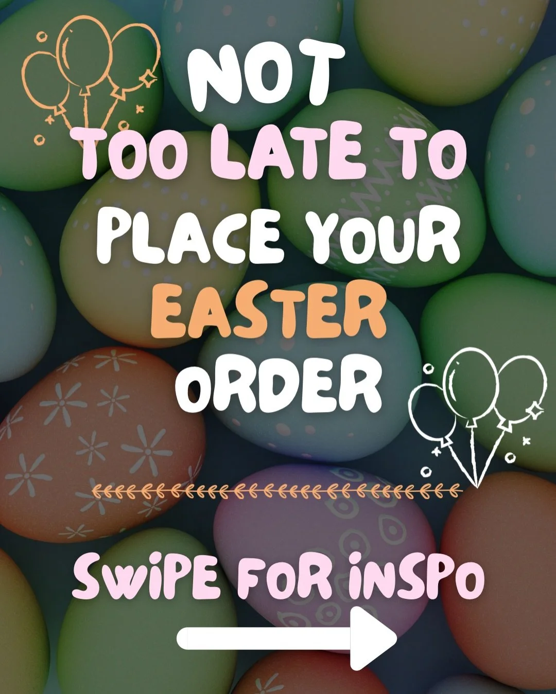 Not too late to get your Easter balloon order in - DM for scheduling ☀️