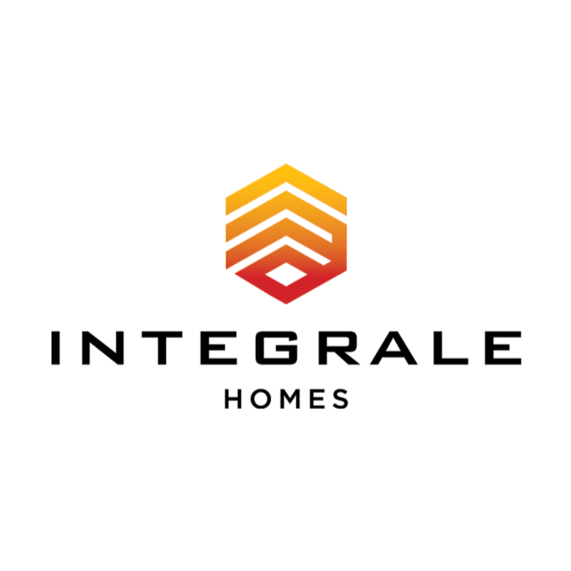 Logo for Inglesale Homes featuring a geometric upward arrow design in gradient red, orange, and yellow, with the company name below in black uppercase letters.