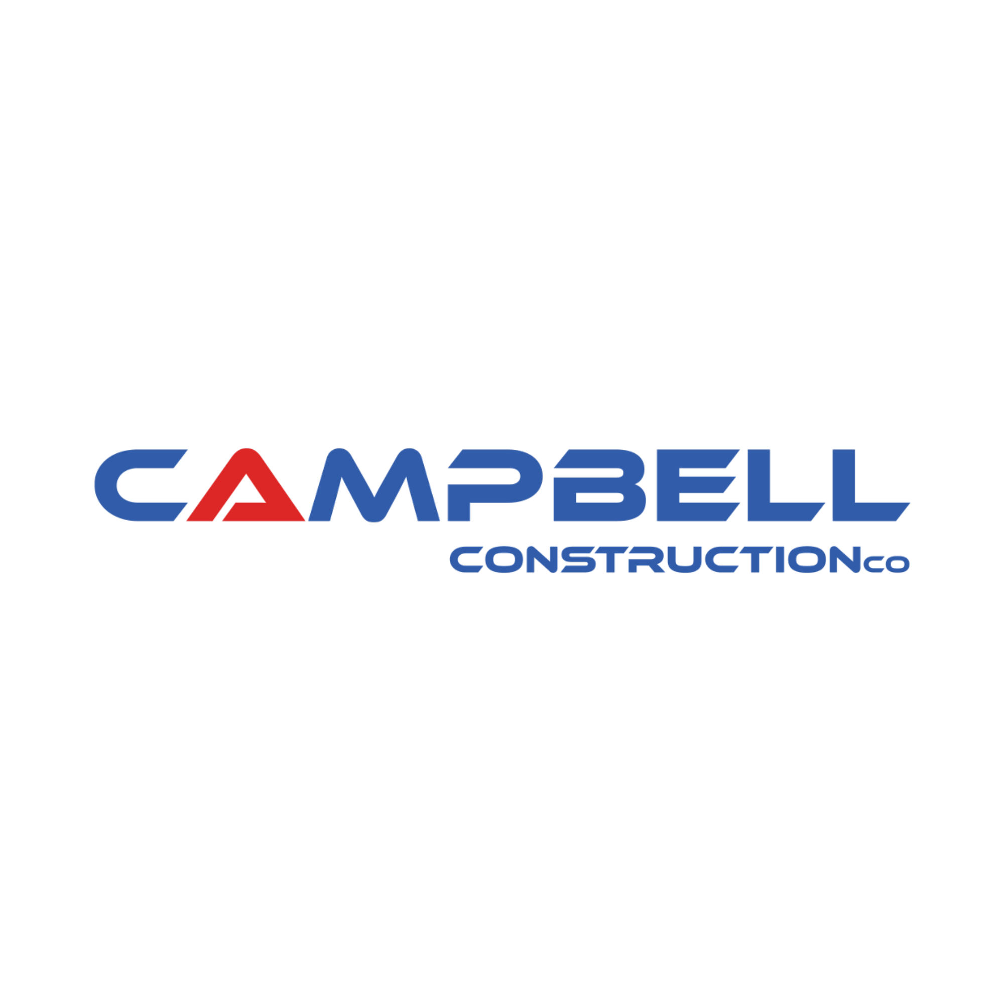 Campbell Construction logo with stylized blue and red text.