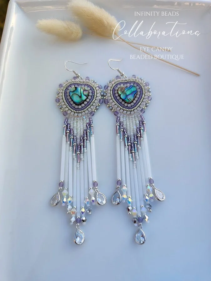 Silver Abalone Hearts