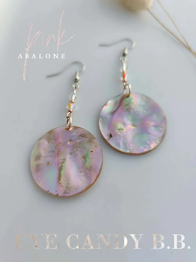 🌸 Pink Abalone Shell Earrings🌸