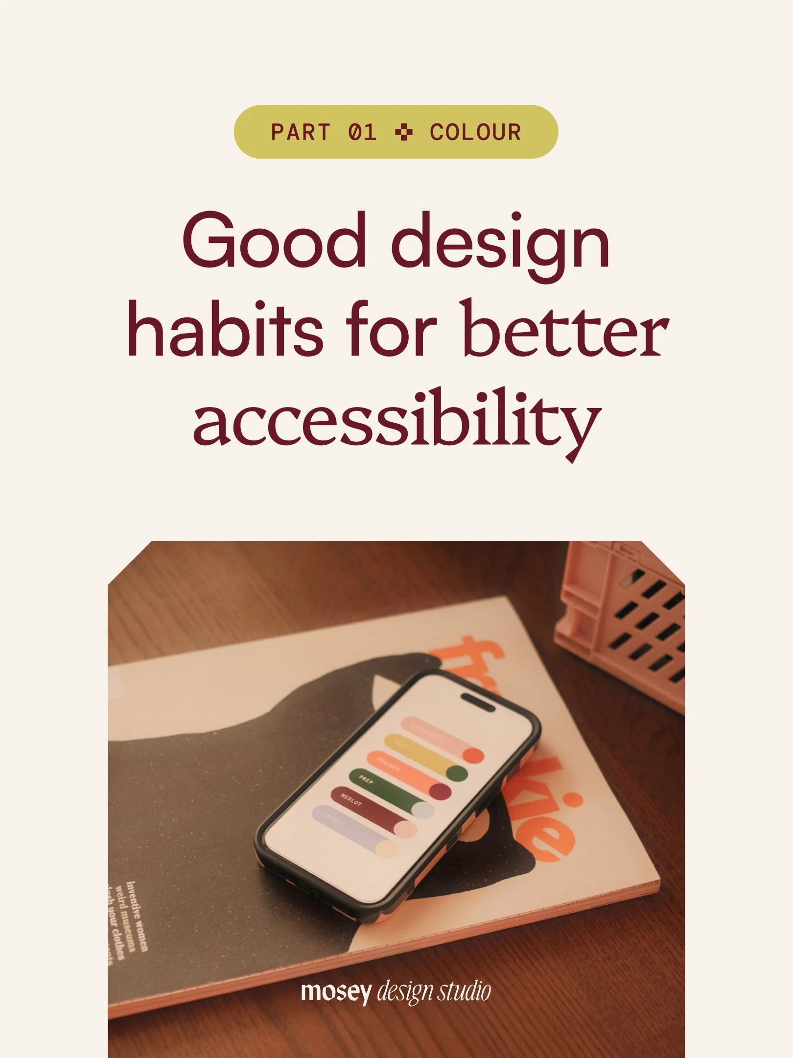 Accessibility doesn&rsquo;t have to be complicated. Often, it&rsquo;s the result of lots of small, thoughtful design decisions.

So, let&rsquo;s talk colour 🎨

The colours you choose can influence what people notice first, how easily they can read y