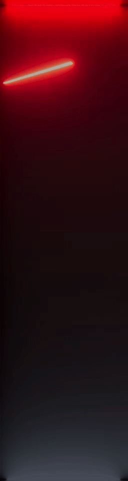 A red laser beam cutting through dark space.