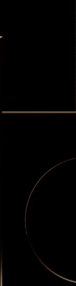 Close-up of a glowing, circular ring with a dark background.