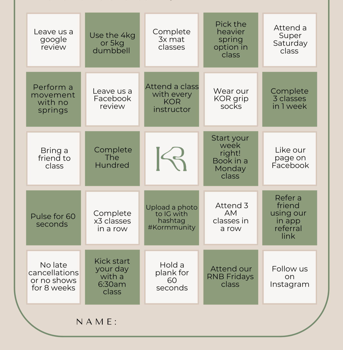 BINGO CHALLENGE