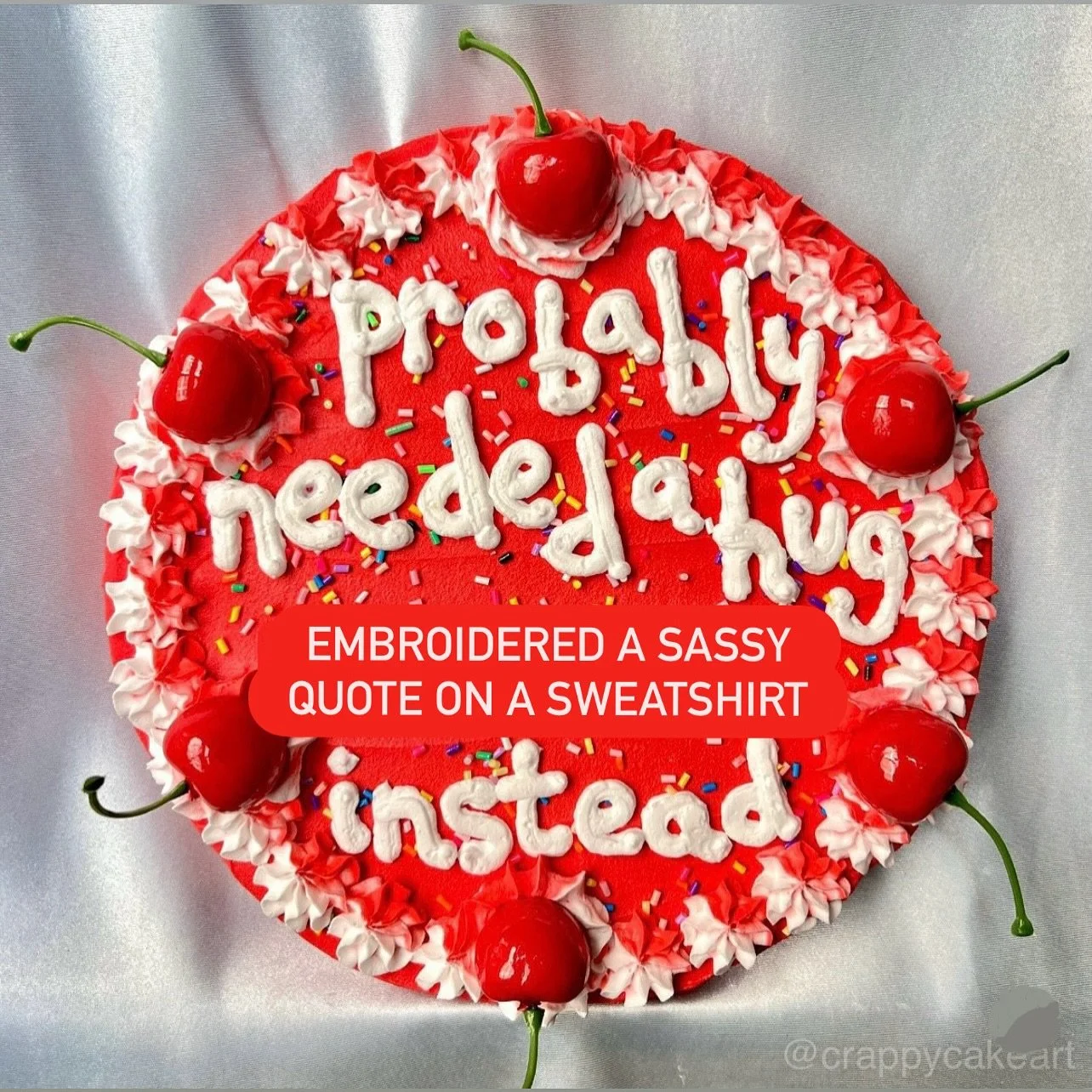 We all cope differently 😅
.
.
.
#embroidery #fashion #streetwear #art