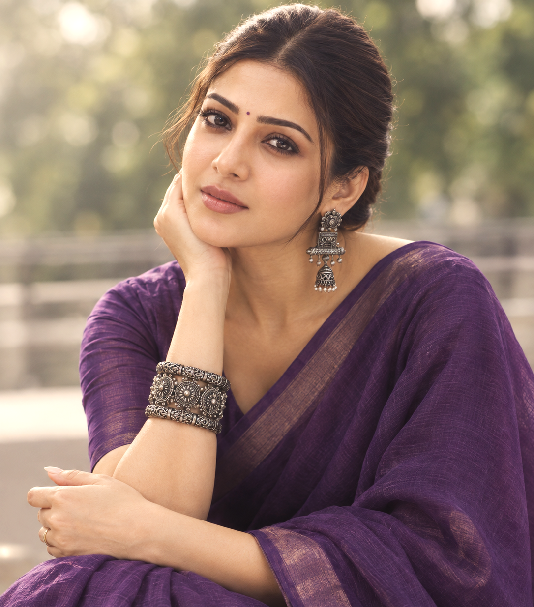 Oxidised Silver Kada Bangles 3 Piece Set