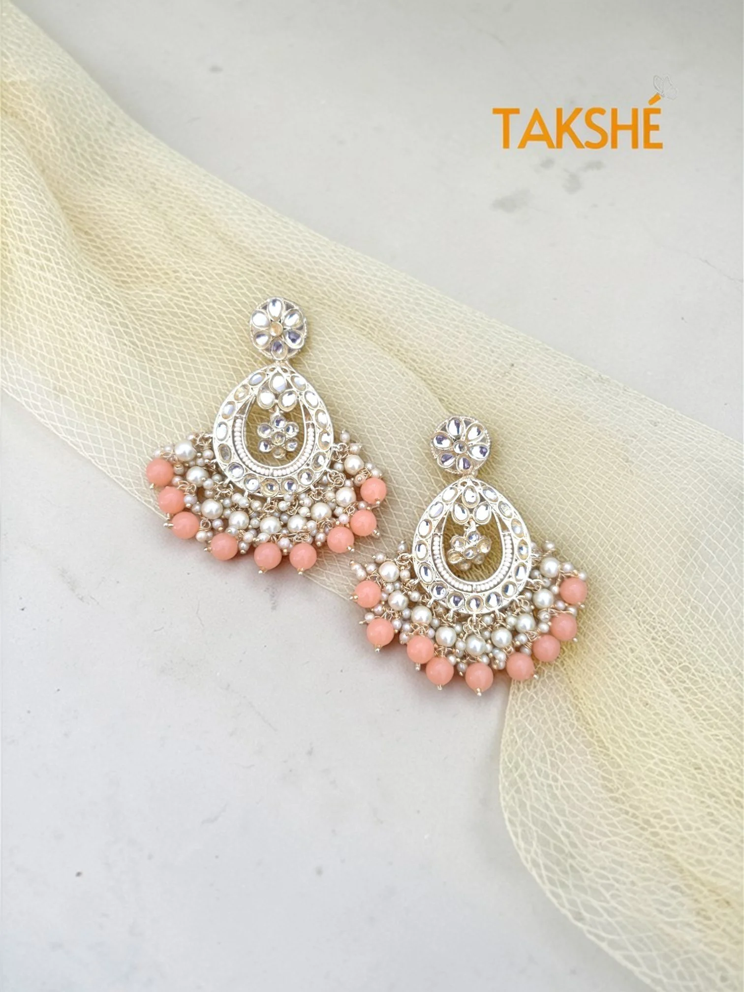 Kundan Stone Chandbali Earrings