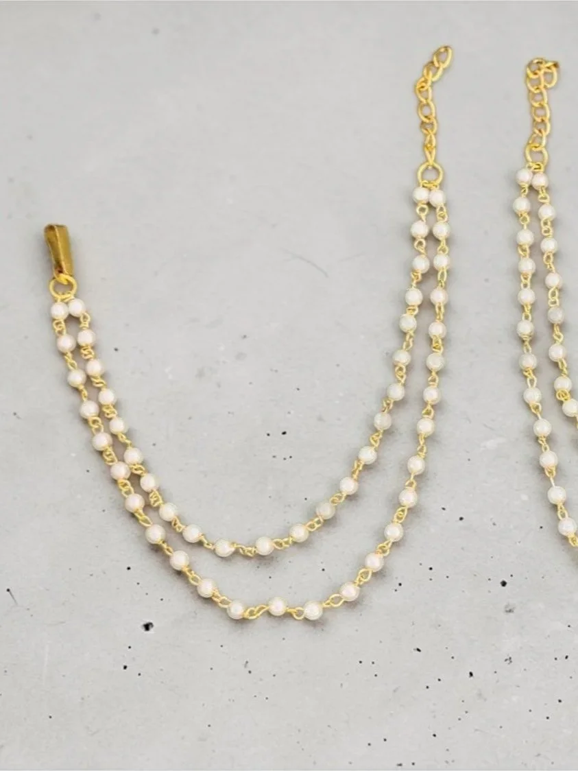 Ear Chain Two-layer Pearl