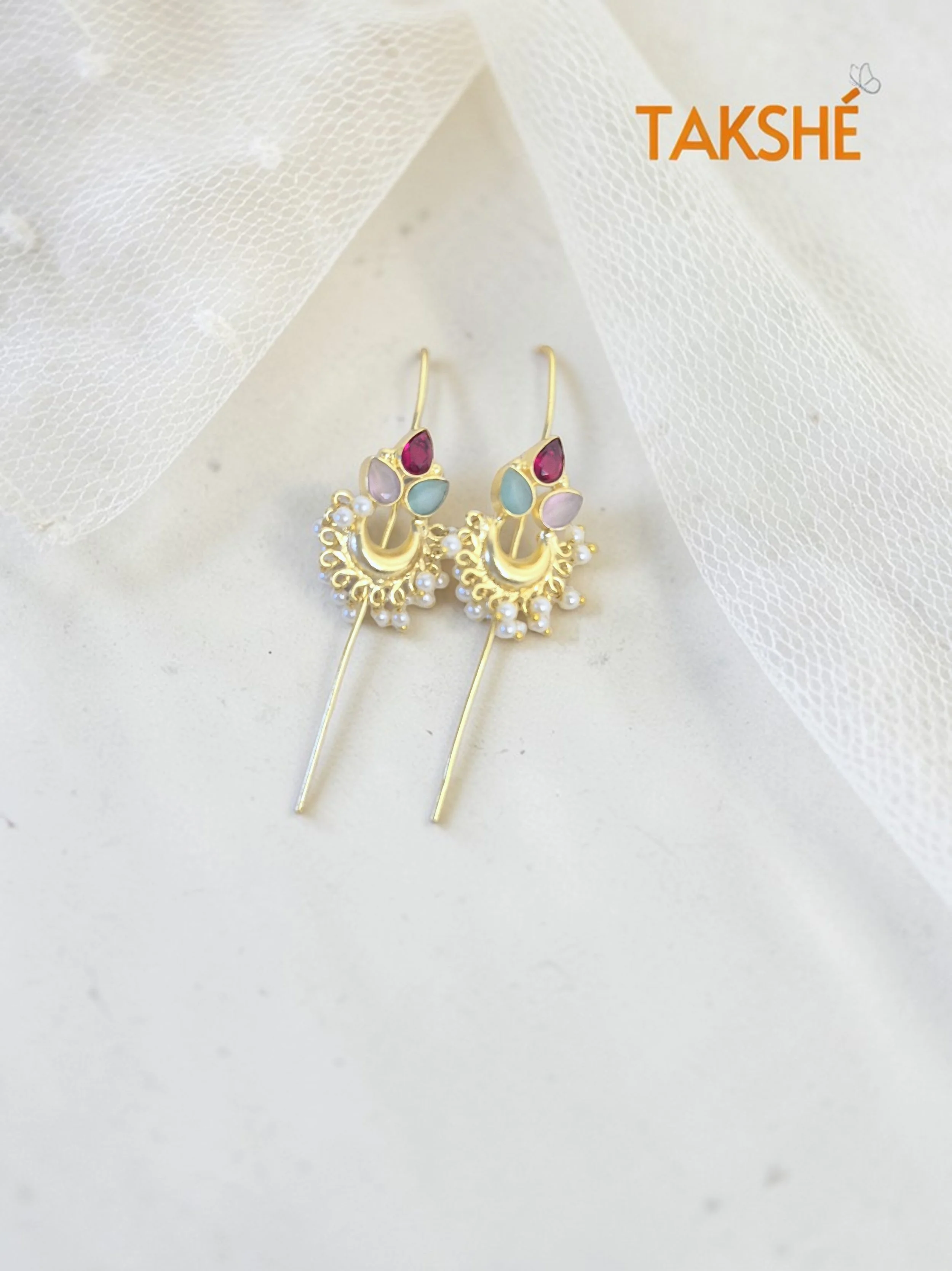 Golden Moon & Pearl Ear Cuff