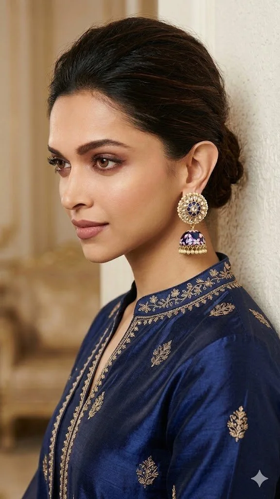 Exclusive Blue Deepika Jhumka Earrings
