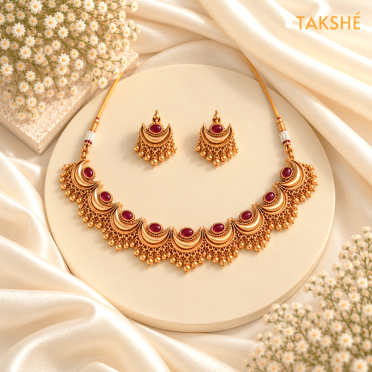 Crescent Ruby Necklace