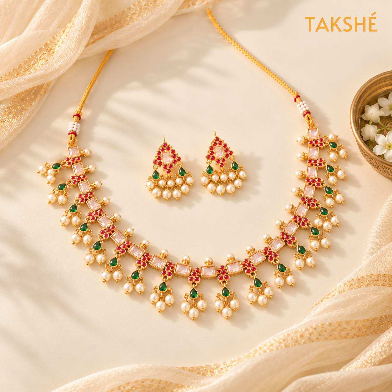 Hansika Kemp Pearl Drops Necklace