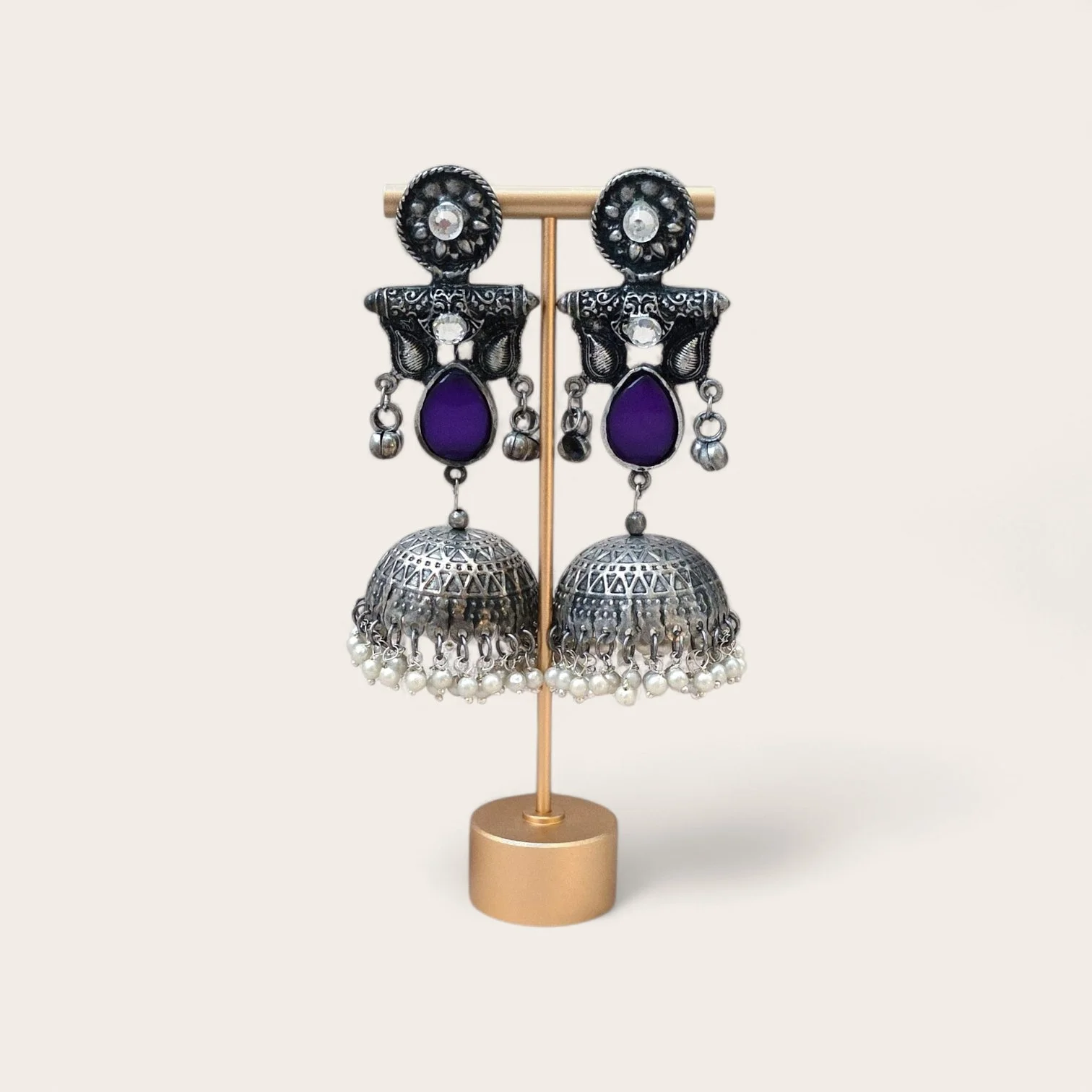 Kriti Oxidised Jhumka