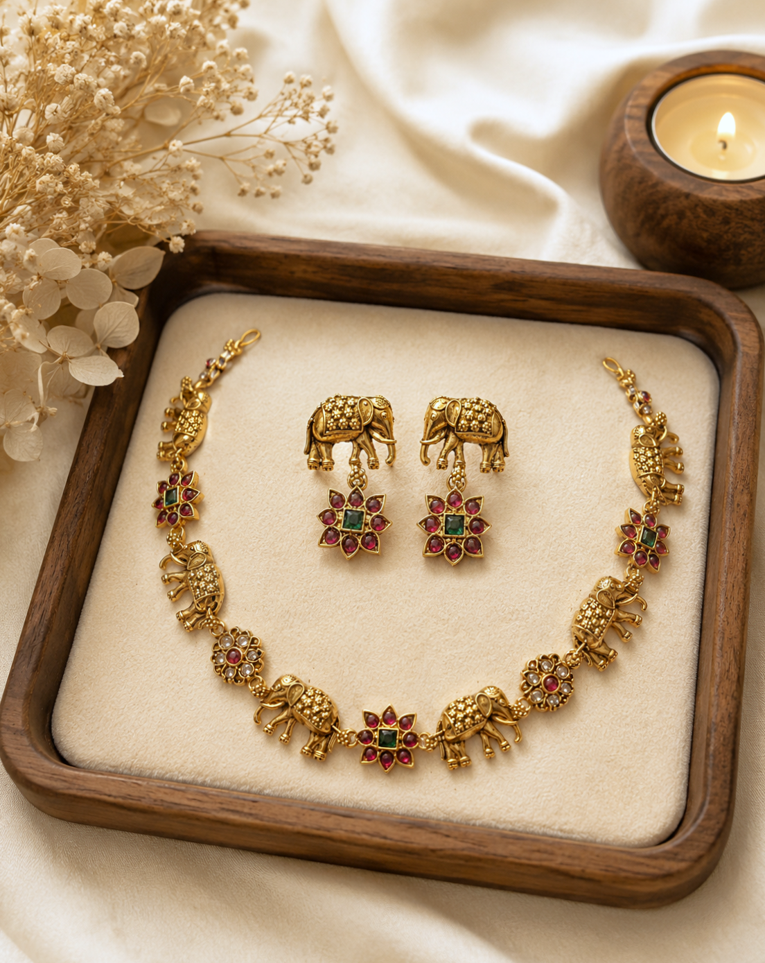 Elephant Floral Necklace