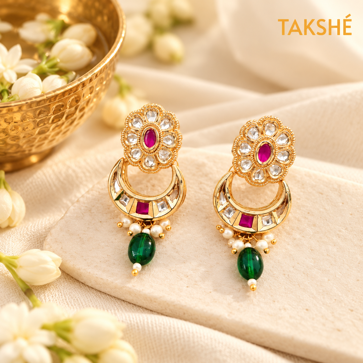 Gold tone Bead Earrings.png