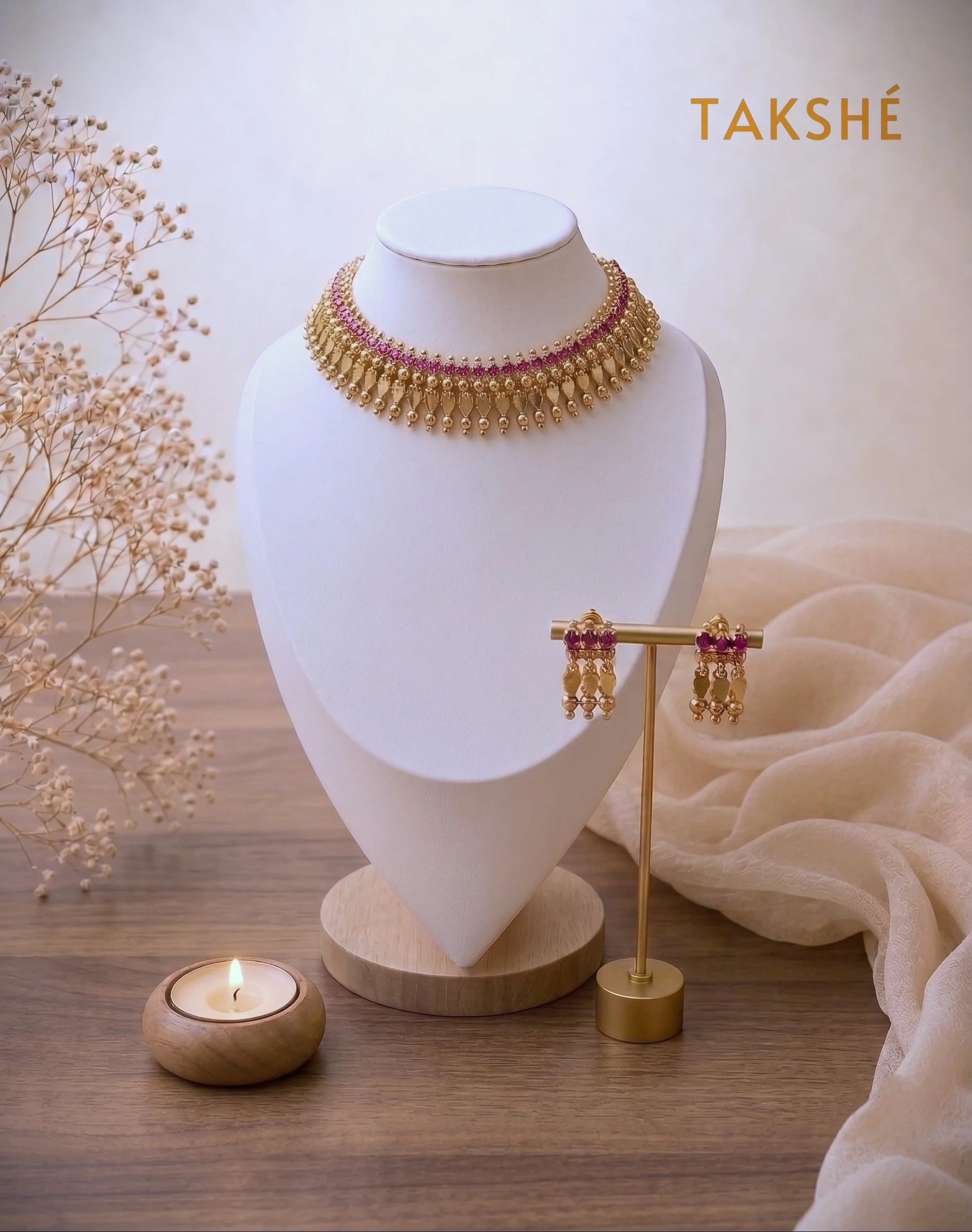 Stone Elakkathali Choker Necklace