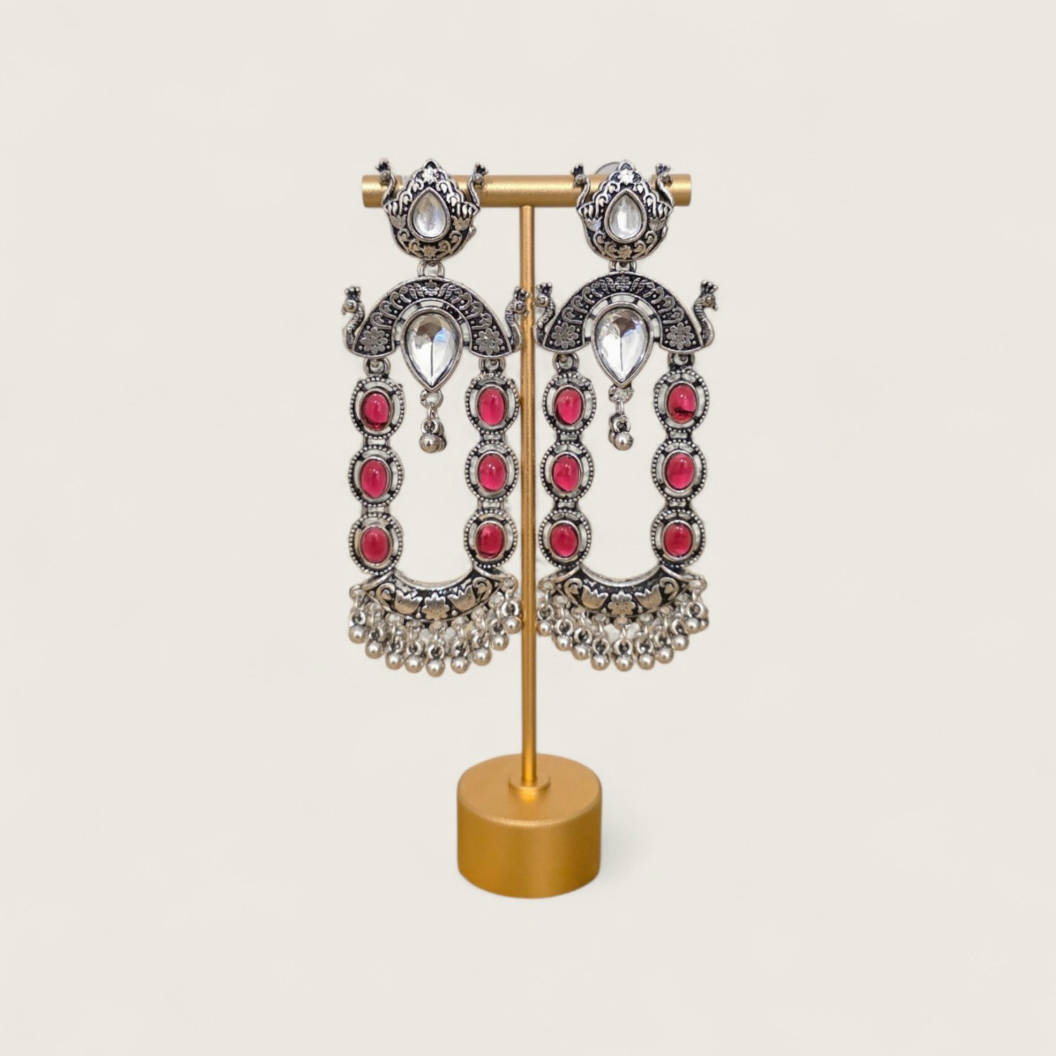 Shreya Oxidised Silver Earring