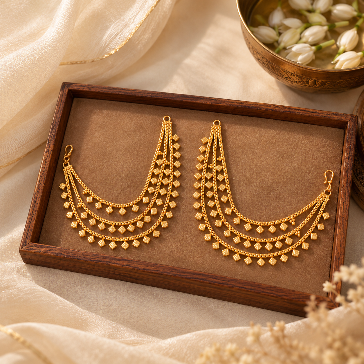 Three-Layer Gold Ear Chain