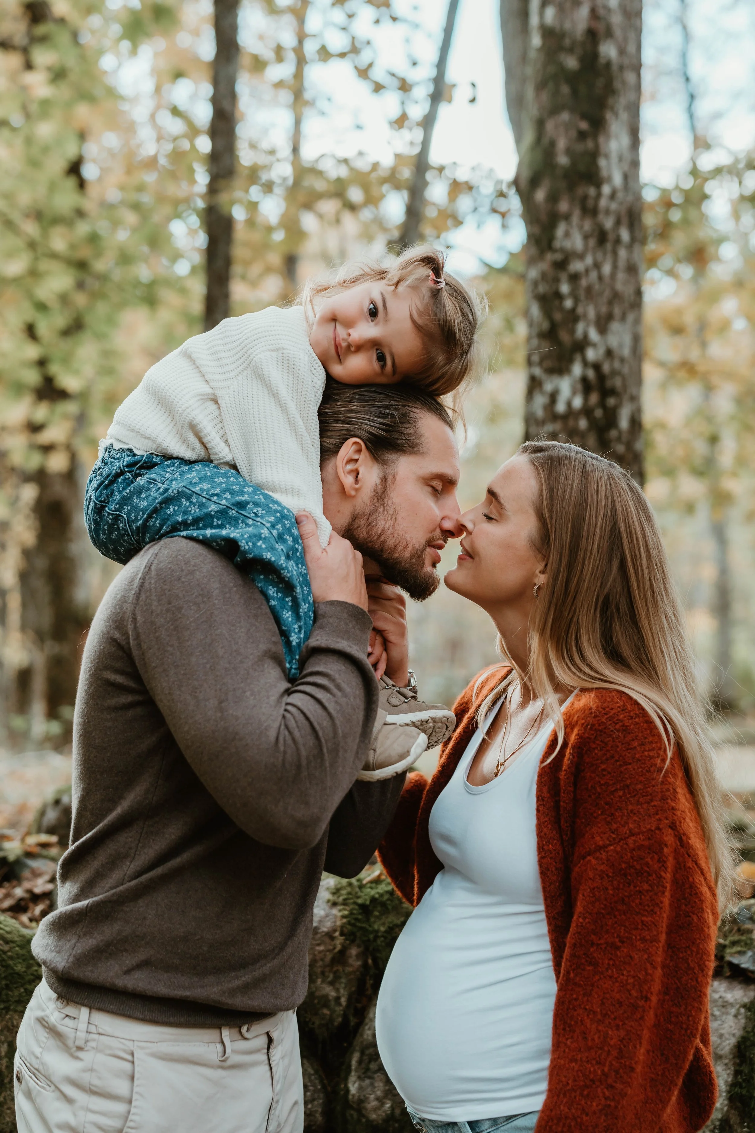 Gravidfotografering med par og barn