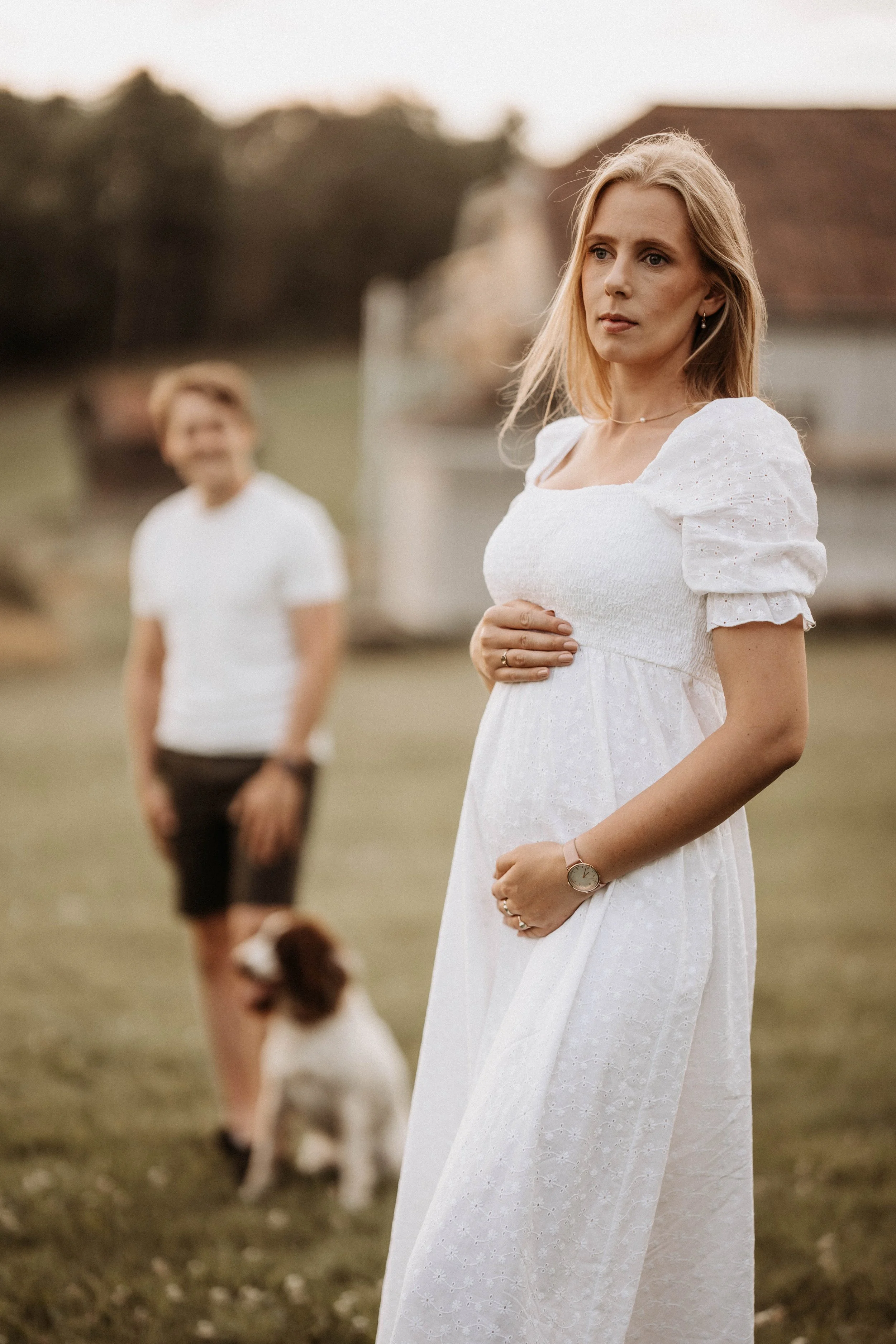 gravidfotografering med kjæreste og dyr drammen