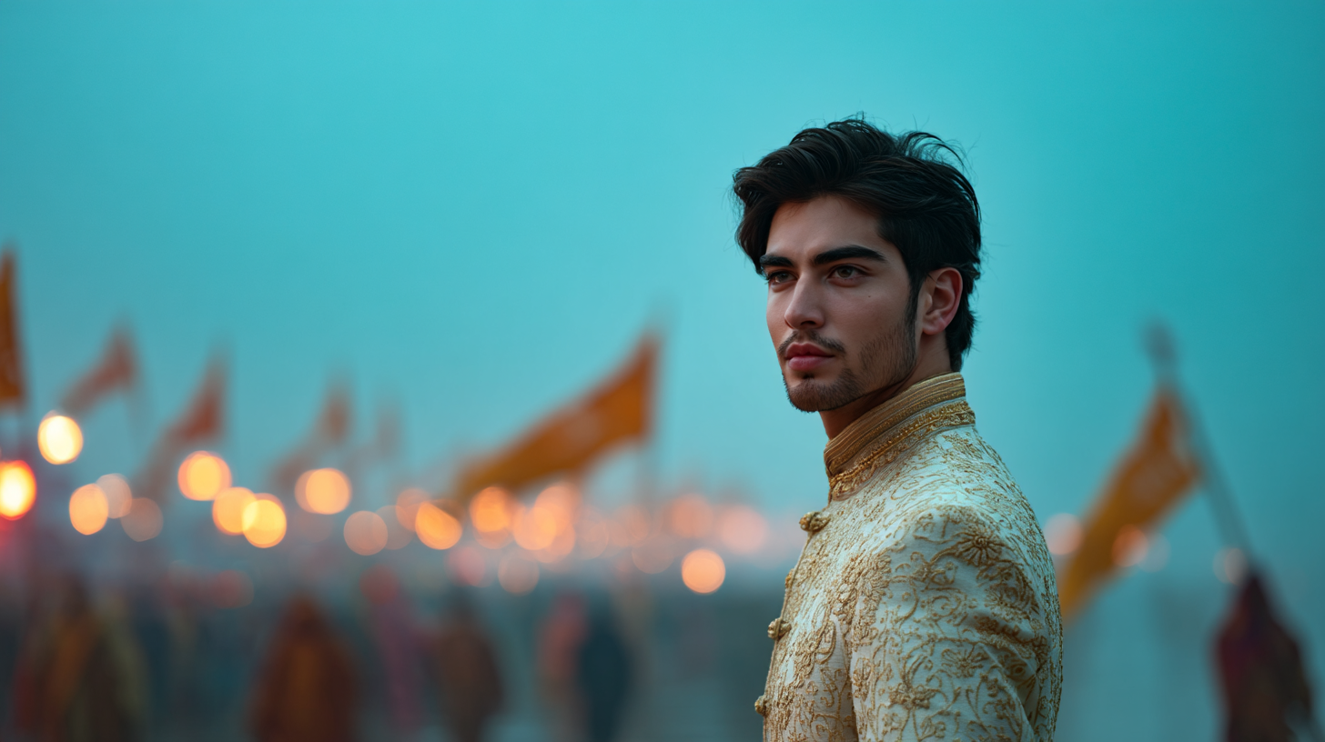 Vikram on blue background