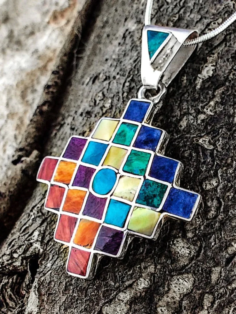 Chacana Cross Silver Pendant