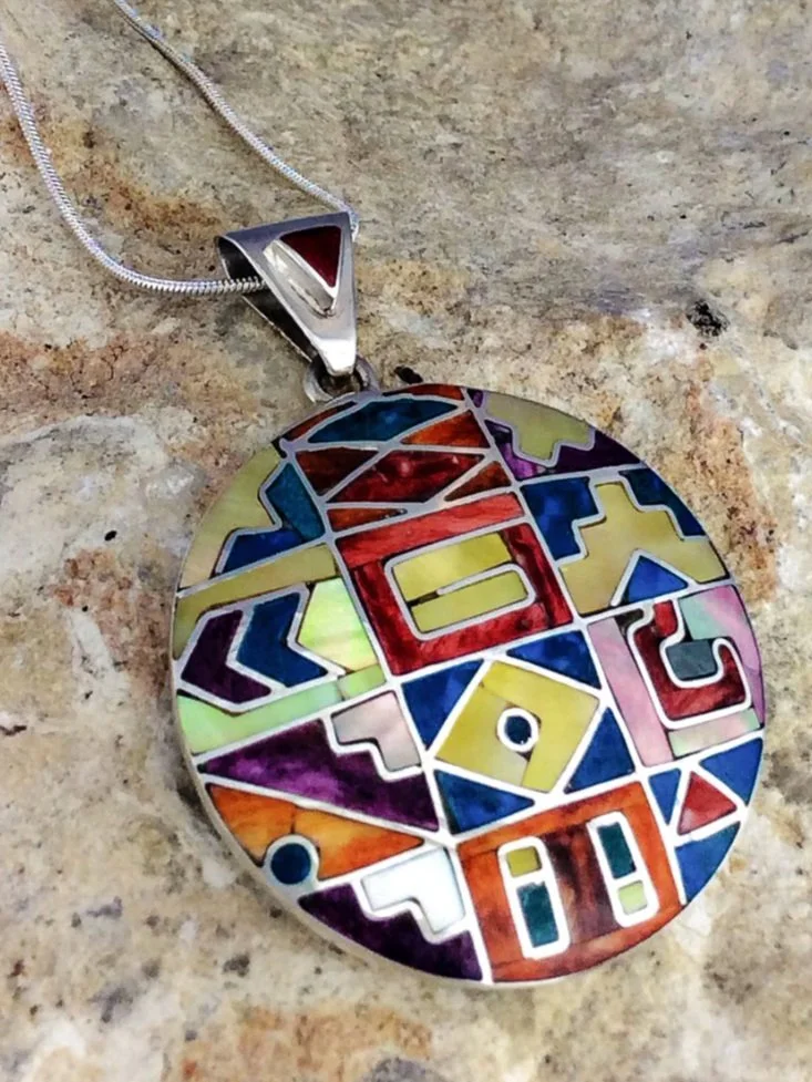 Inca Calendar Silver Pendant