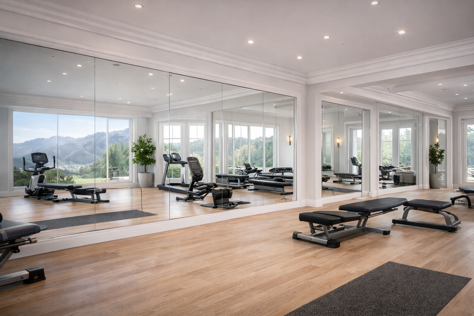 custom mirror installation for bathrooms, gyms, studios and offices in Boulder