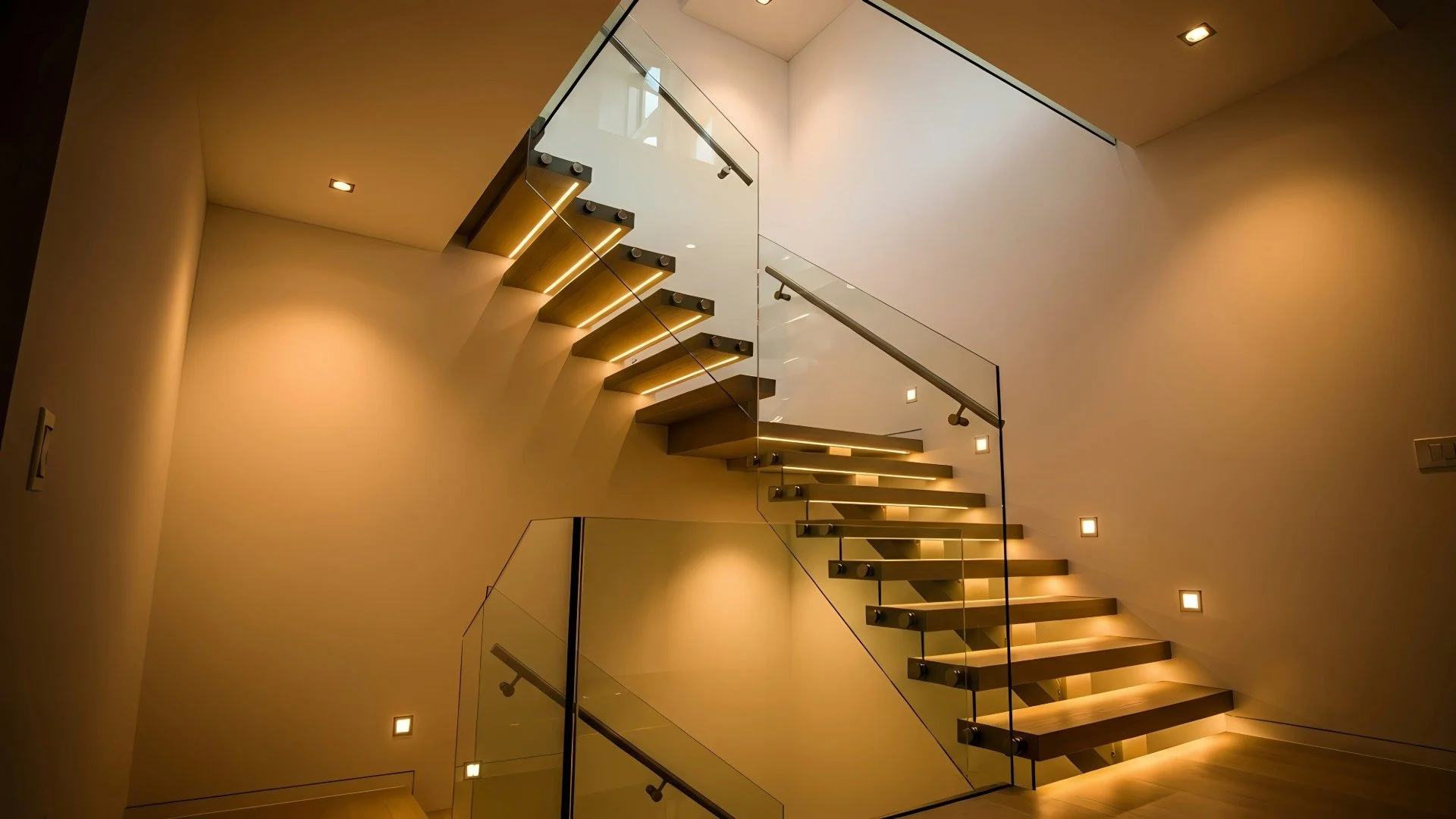 Custom balcony glass railing installation