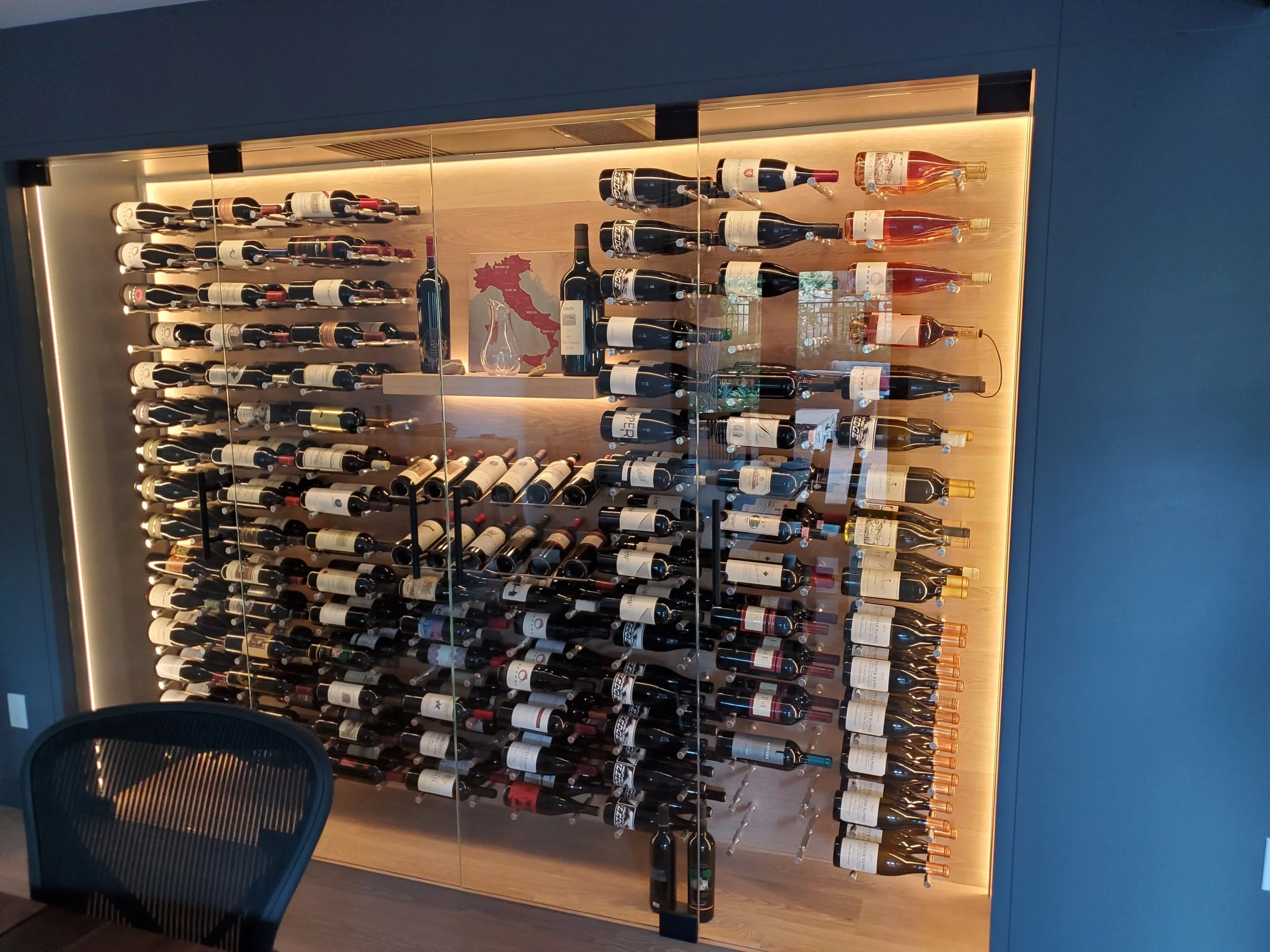 Glass wall installation by A-Ability Glass wine region.