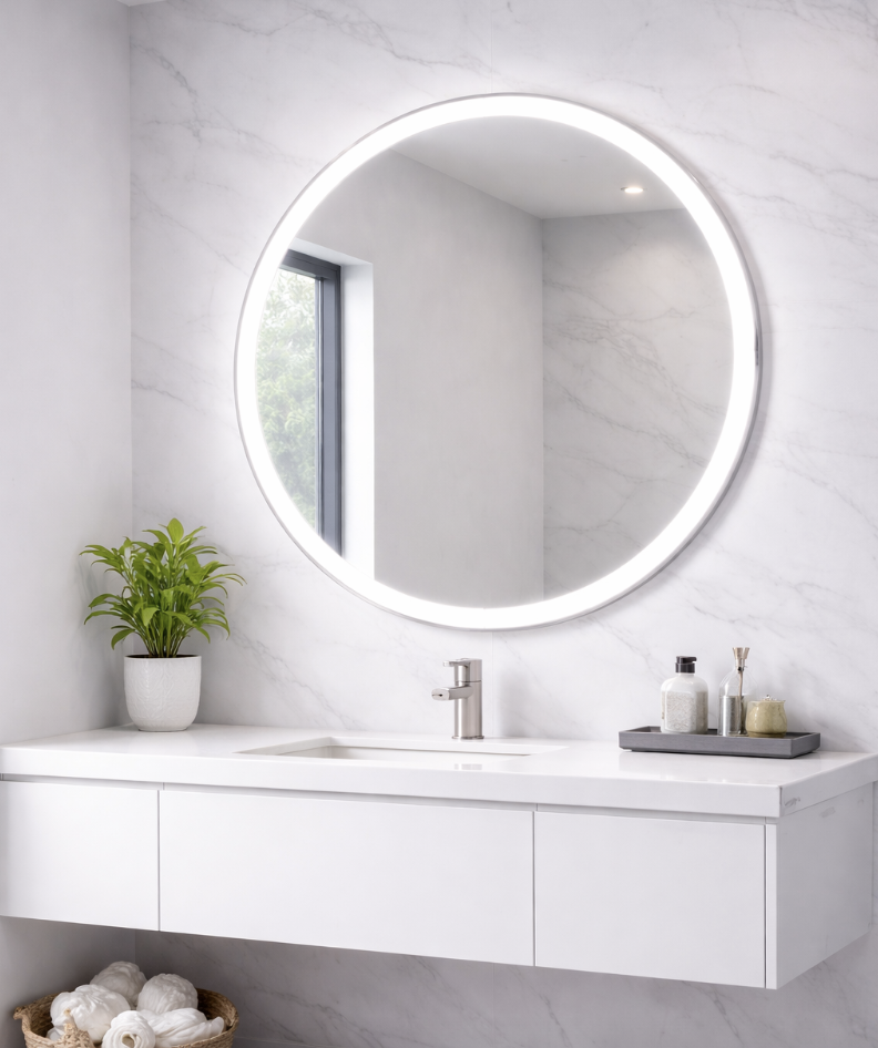 Custom bathroom mirror installation in Boulder, Colorado