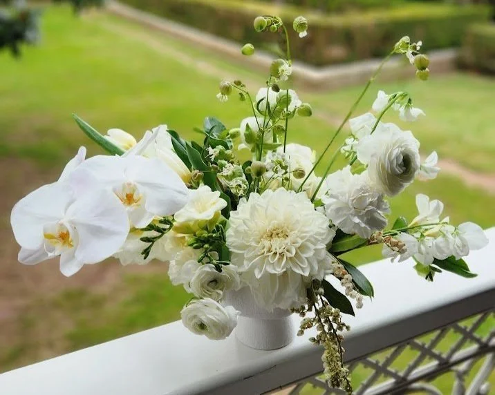 Rose and native wedding arch 