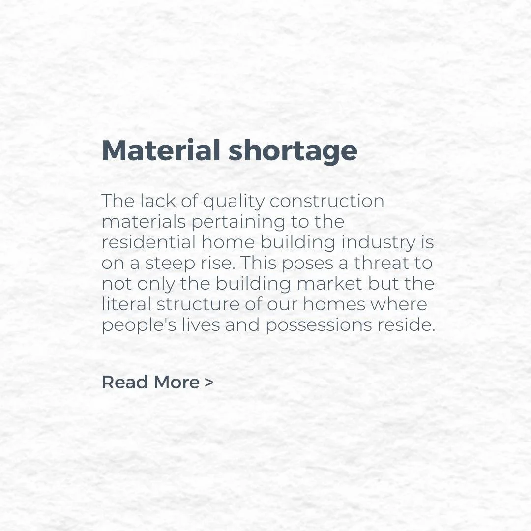 What is a material shortage? 🧱
When does it occur?
What causes it?
What can you do about it as a new homeowner?

Material shortages in the construction business are becoming an increasingly common issue not only in Sydney but globally.

As a new hom
