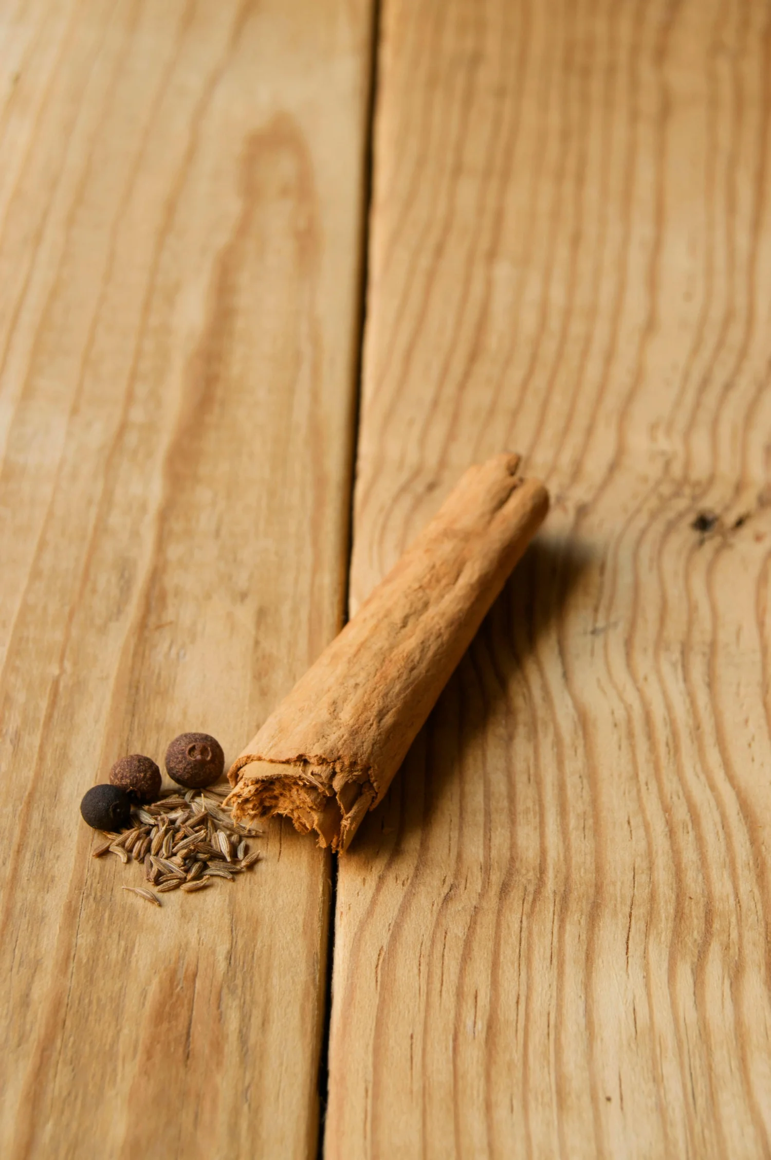 Cinnamon sticks on a board