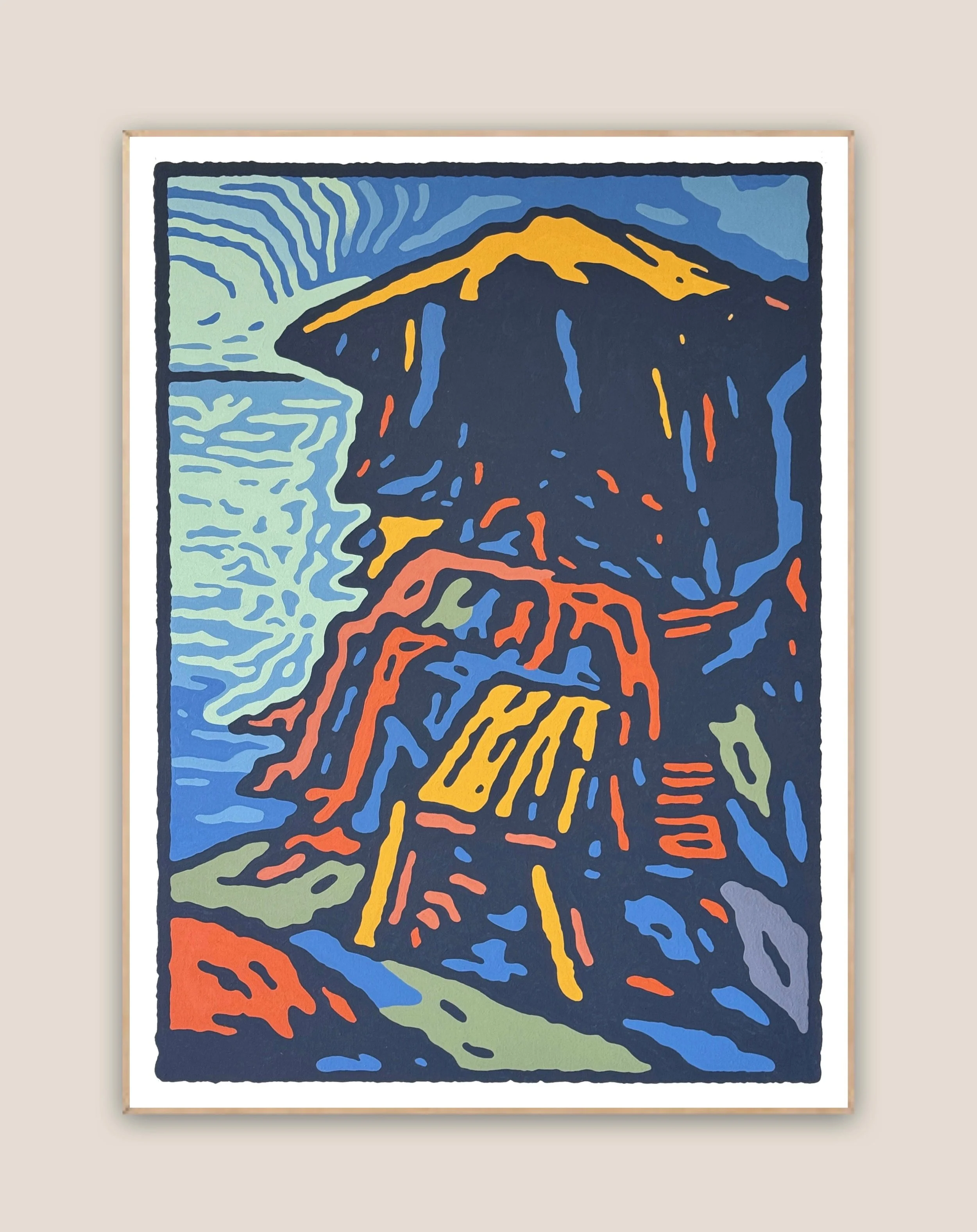 Reincarnated Shapes Cliff • Acrylic on canvas • 30" x 40" x 2" • 2025