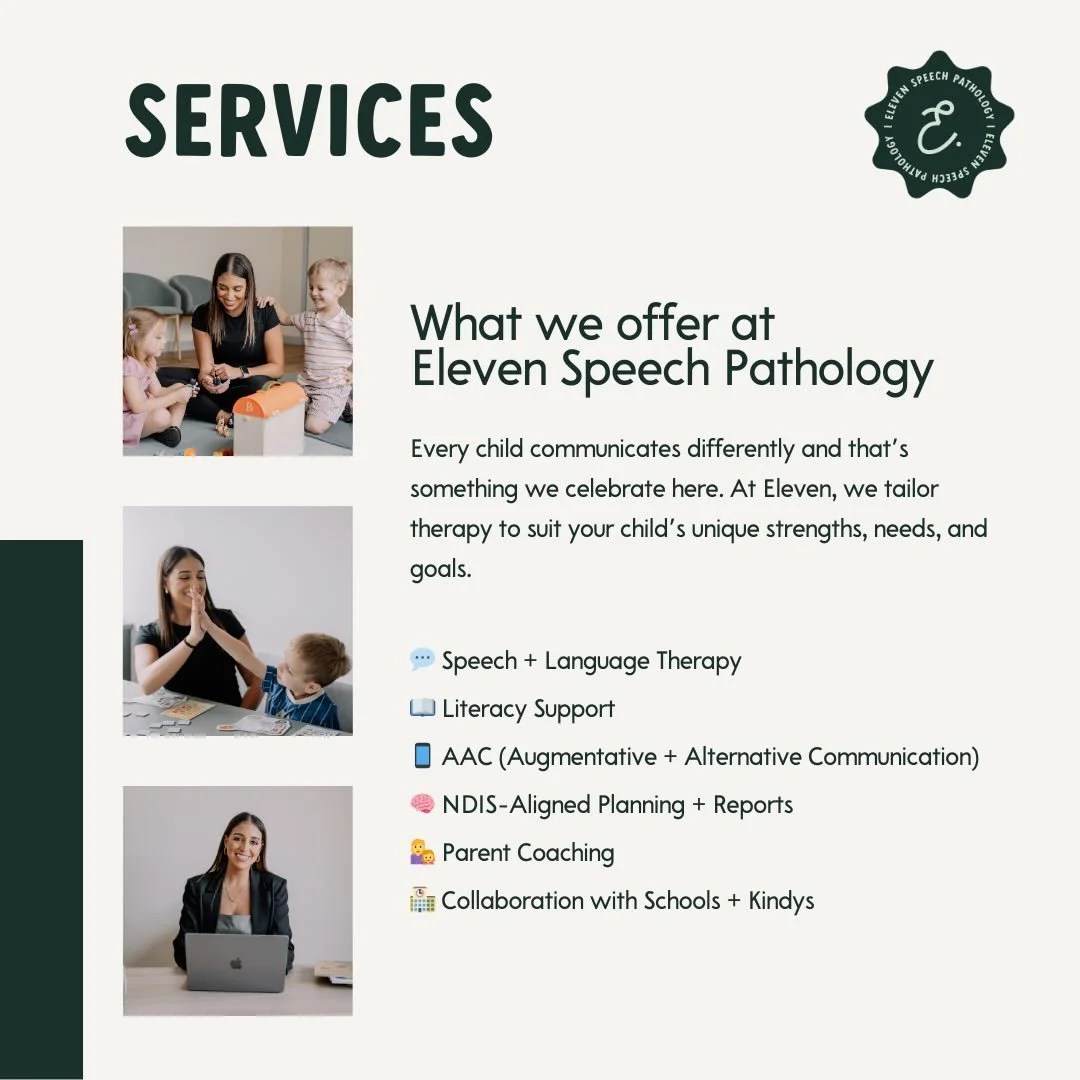 Every child communicates differently, and that&rsquo;s something we celebrate here at Eleven. 🌱✨
From speech and language therapy to AAC, literacy support, NDIS reports, and parent education, we tailor every session to your child&rsquo;s unique stre