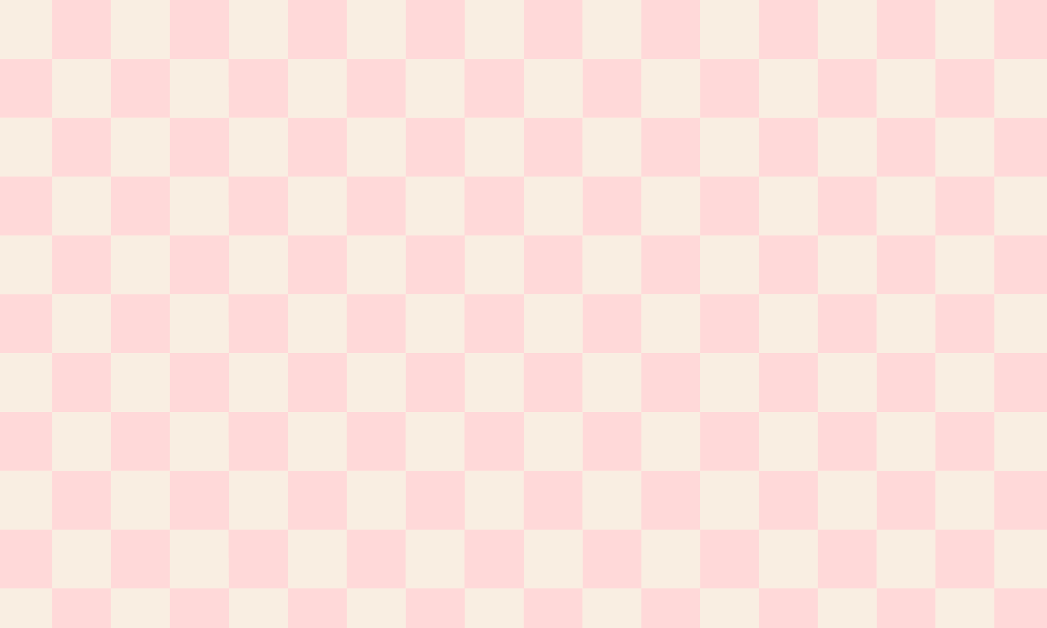 Pink and white checkered pattern background.