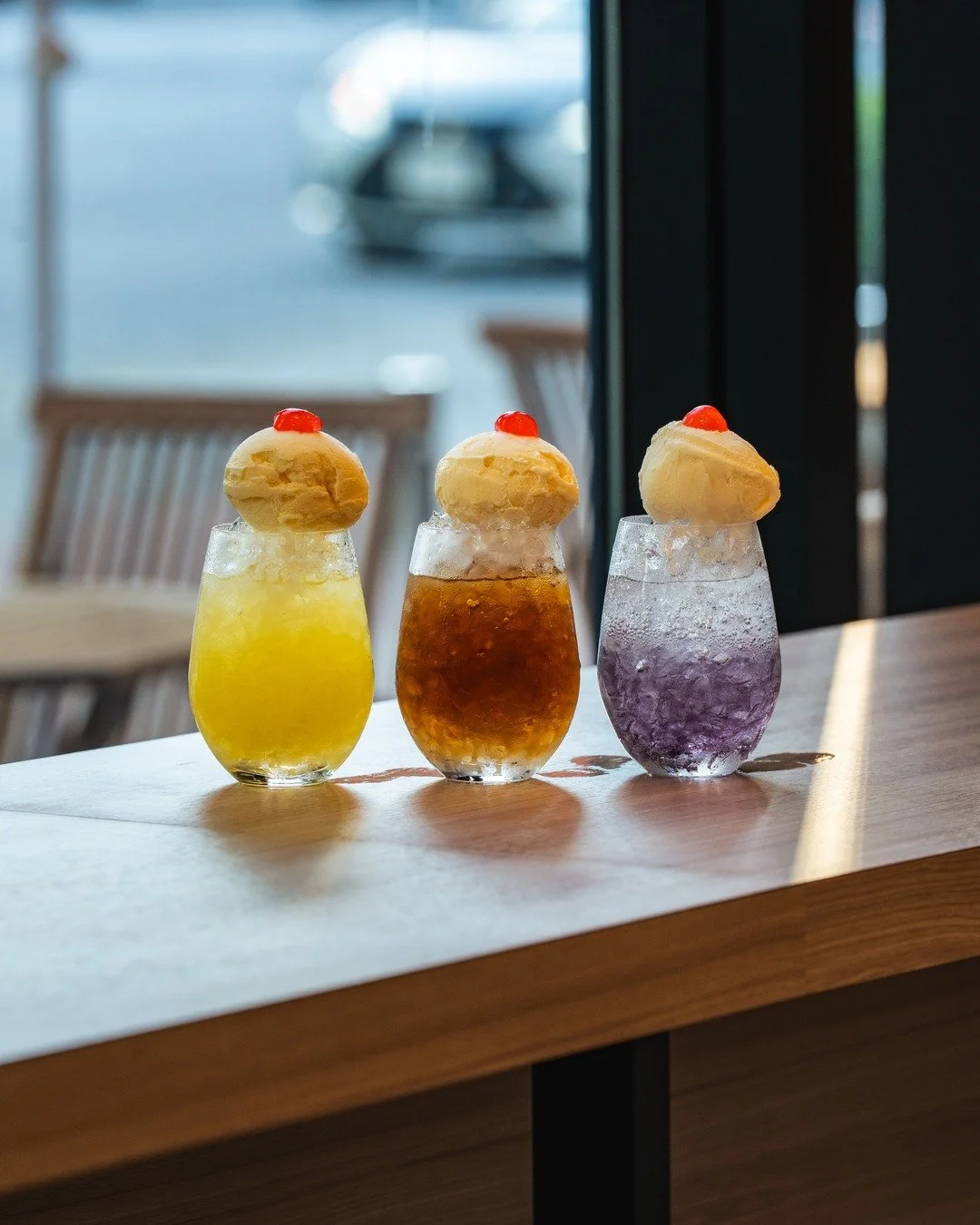 秋のクリームソーダ3種