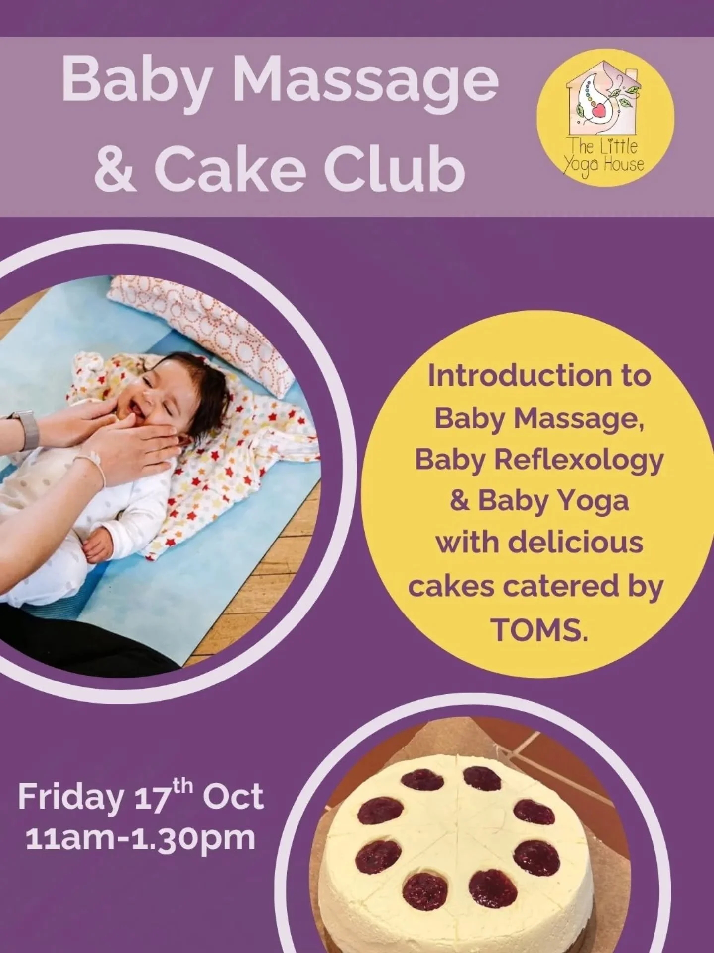 DID SOMEONE SAY CAKE?! 🍰🧁

Come and join us for our one off Baby Massage and Cake Clubs. These are one off sessions that allow you to experience our baby classes in The Little Yoga House before you commit to a block of Baby Massage with Vikki @doul