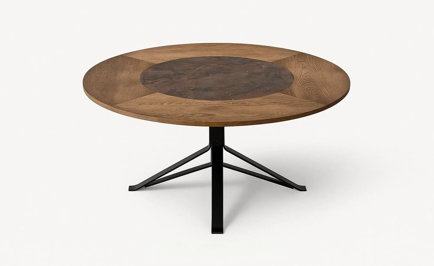 TERRA TURN Det skulpturelle spisebord, hvor funktion og form går i ét. Men hvor mulighederne er uendelige. Midten af bordet er udformet i sten og kan drejes – mens det omgivende træ ligger fast.