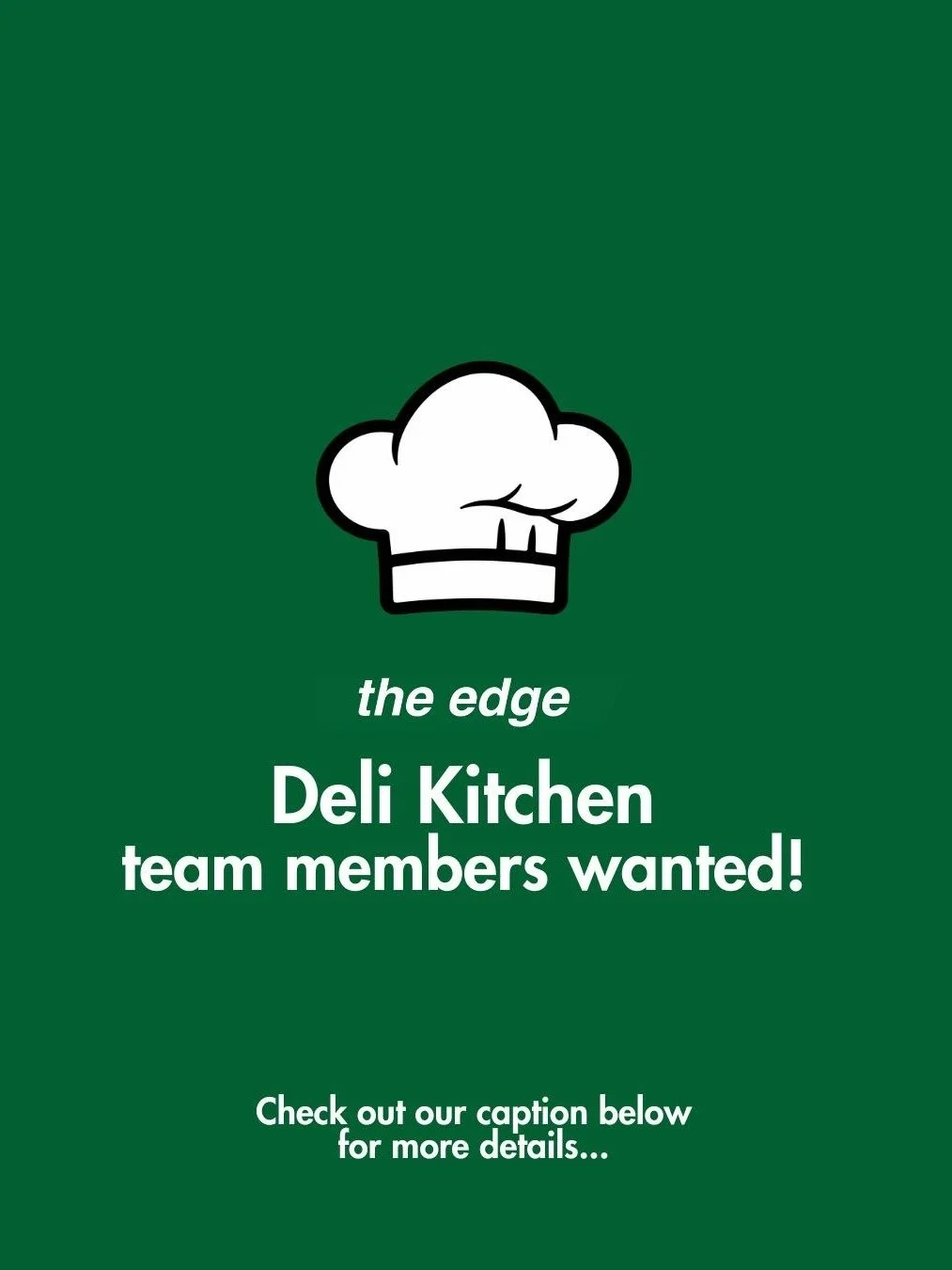 ✨ Deli Kitchen team members wanted ✨ 

We&rsquo;re looking for enthusiastic and reliable kitchen staff to join our busy deli team, preparing fresh counter sandwiches, salads, and sweet treats. as well as our brunch menu. 

The role will include:

👉 