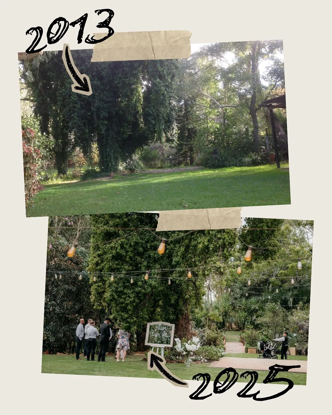 You can see the evolution of Rothwood in these images, the gardens growing and coming to life year after year. What began as a quiet retreat surrounded by nature slowly transformed into a place that celebrates love in all its forms. Every path, bridg