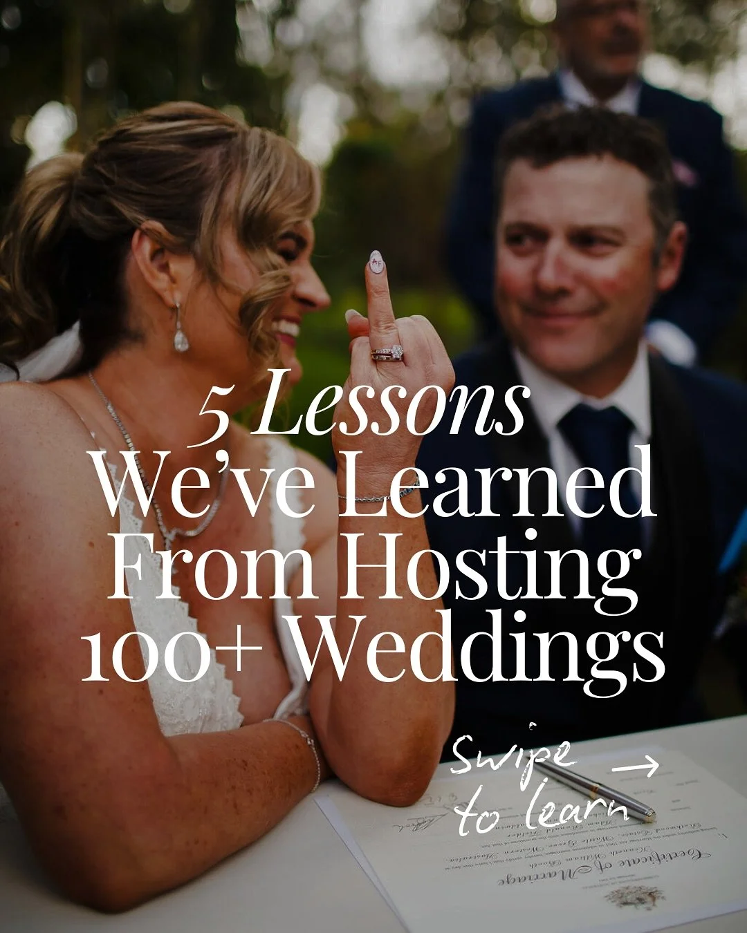 After more than a 100 weddings, one thing always stays the same - the best days are never perfect, they&rsquo;re personal.

We&rsquo;ve learned a lot along the way, and these five lessons are the ones that seem to ring true every single time. ☝🏼
.
.
