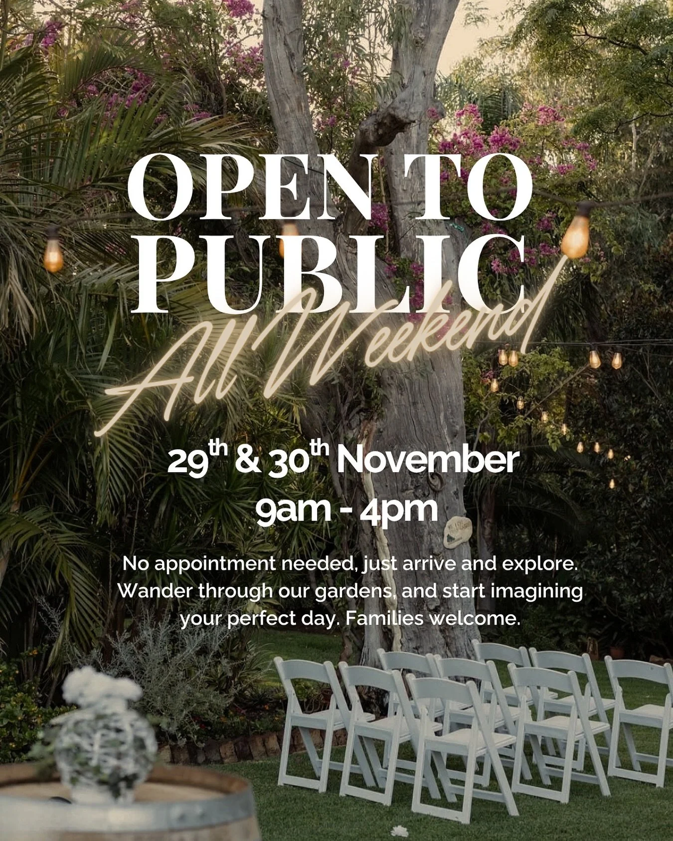 We&rsquo;re opening our gates on Saturday 29th and Sunday 30th of November, from 9am to 4pm, and you&rsquo;re invited! ❤️

Take a relaxed wander through our tranquil gardens and discover the different ceremony and reception spaces Rothwood has to off