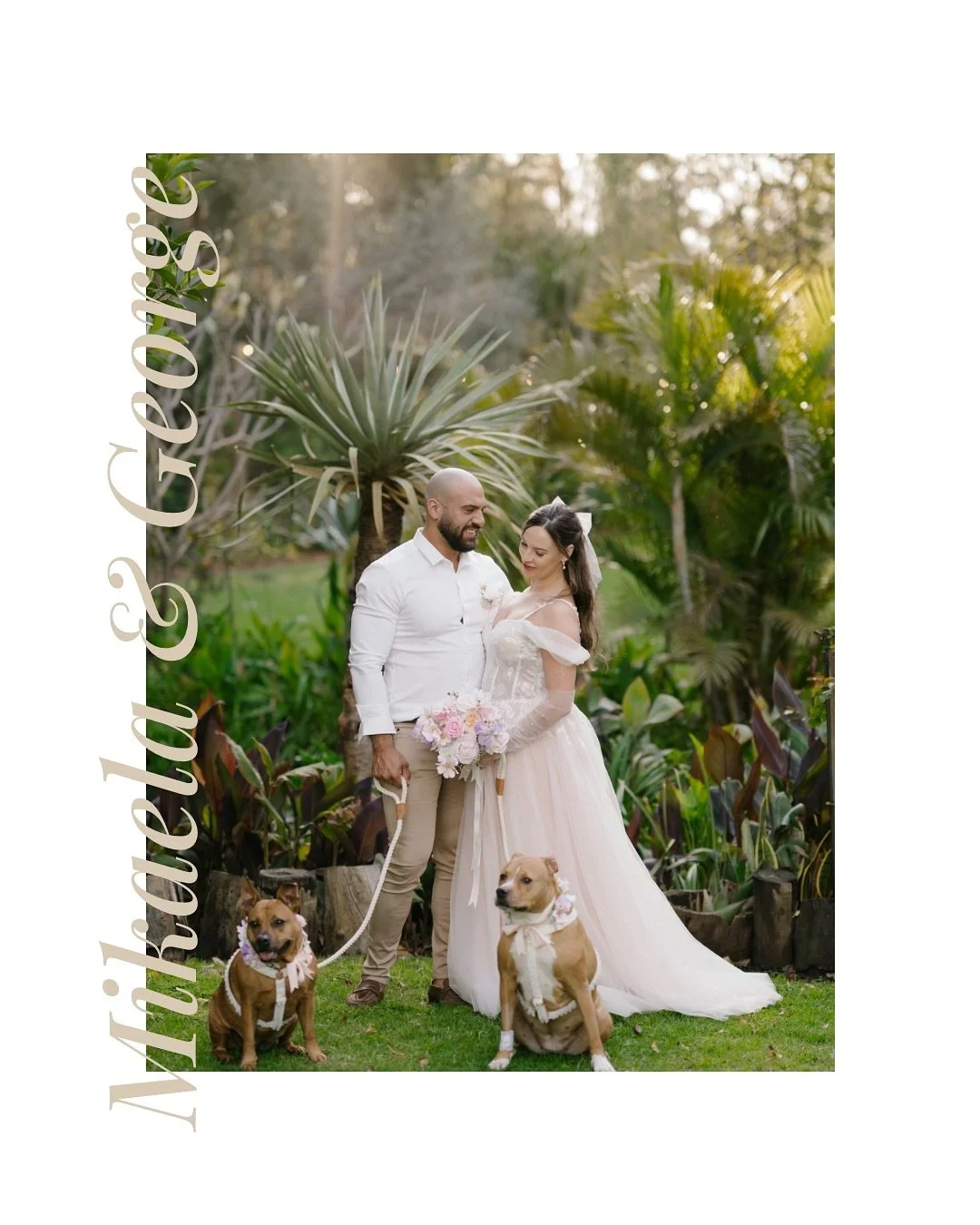 Mikaela &amp; George eloped with their two fur maids, aka the goodest girls ever to wear floral collars 🐶💕

They sat, they stayed, they supervised &ndash; 10/10 performance.

Photography by @photographybyemmapointon 
.
.
.
.
.
#PerthElopement #Pert