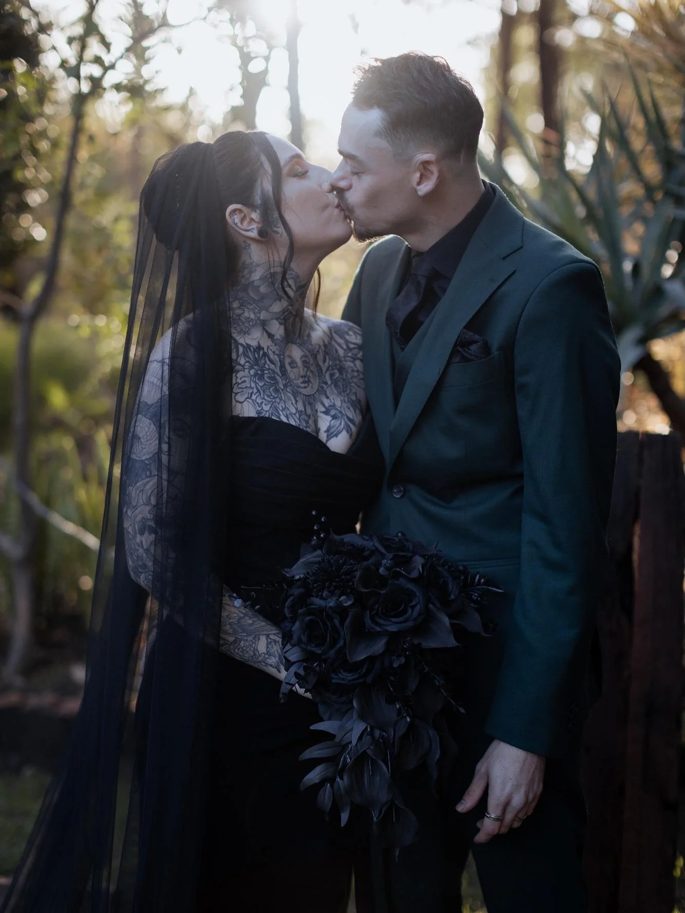 In a world of white weddings, we love when our couples dare to be different 🔥🤍

Congratulations Tamara, Kyle &amp; 🐾Ruby

Photographer @burkhardt_photography 

#blackwedding #perthbride #perthwedding #perthhills #wedding