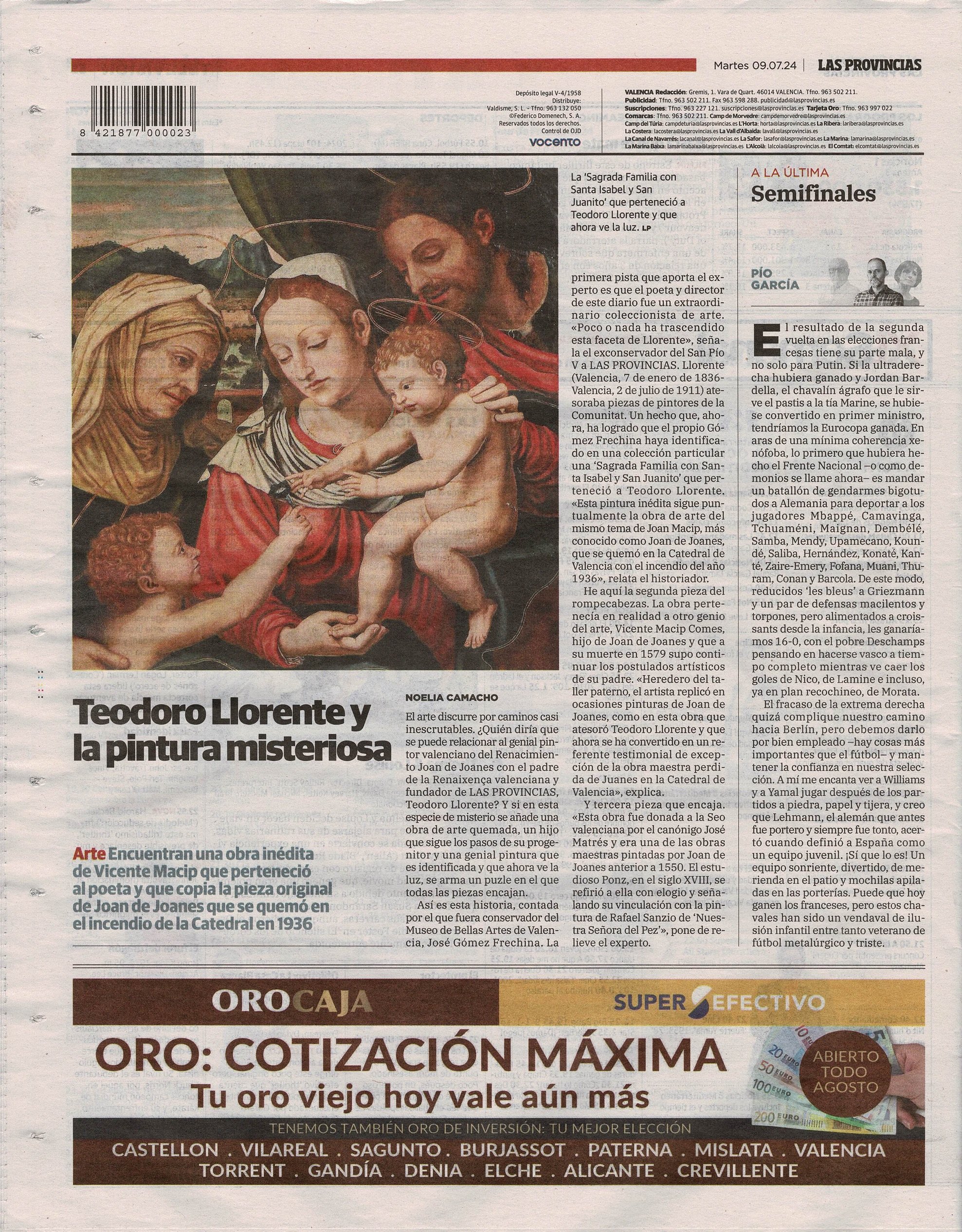 Teodoro Llorente y la pintura misteriosa