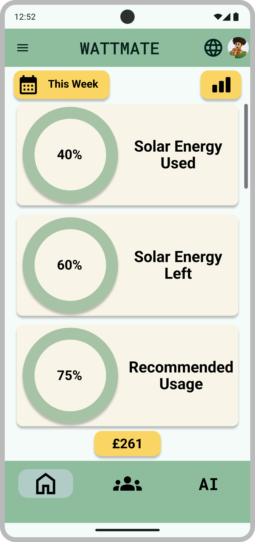 Hi-fi wireframe of landing page